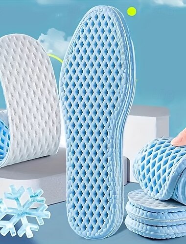  6 pares/12 unidades de palmilhas refrescantes para o verão, palmilhas para pés descalços, absorventes de suor, resistentes a odores, com tecnologia de secagem rápida, macias e confortáveis,