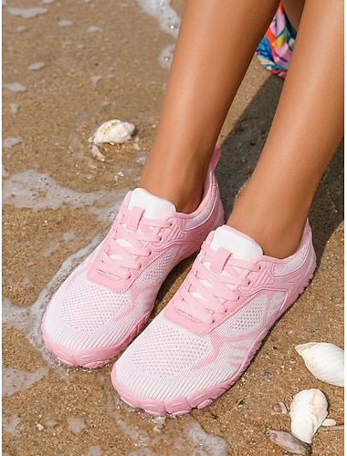  Chaussures aquatiques roses pour femmes – baskets aquatiques respirantes, chaussures de plage légères et antidérapantes pour la natation, le surf, la piscine et les voyages &activités de plein air