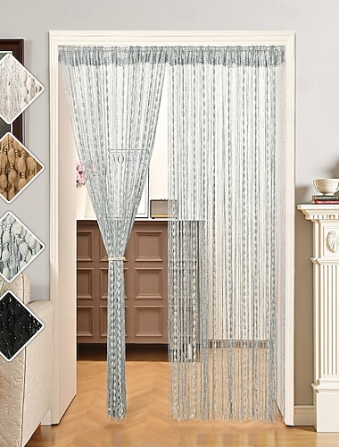  Glitzernde Perlenvorhänge mit Quasten für Türen, Quasten mit Perlenbesatz, Hippie-Stil, Quasten zum Aufhängen auf der Terrasse, Raumdekoration für Fenster, Wände und Türen
