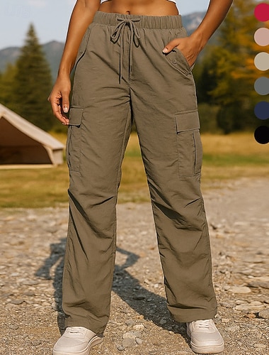  Damskie Spodnie cargo Spodnie turystyczne Przeciwdeszczowe spodnie turystyczne Wiosna Jesień Na wolnym powietrzu Regularny Wodoodporny Odporność na wiatr Doły Ściągana na sznurek Kieszeń Elastyczny
