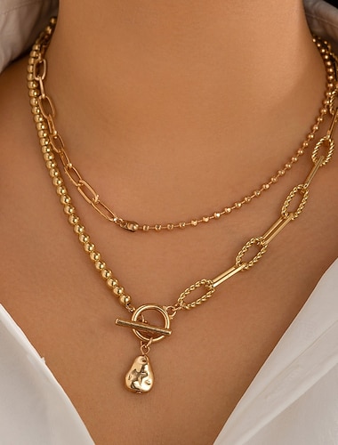  1 pezzo Collana For Per donna Perla Quotidiano Streetwear Regalo Lega Patchwork Cuore