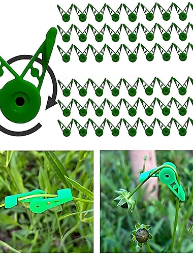  30 Stück verstellbare Pflanzenclips zum Biegen von Pflanzenästen, Pflanzenbiegeclips, Pflanzgefäßhalter, Gartenstängeltrainerclips