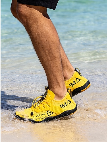  Chaussures aquatiques jaunes pour hommes – parfaites pour les sports nautiques en extérieur, les jeux de plage et les aventures au bord de la piscine