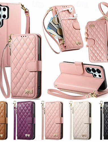  teléfono Funda Para Samsung galaxia S26 S26 Plus S26 Ultra Tarjetas billetera Gire la tapa Cremallera con correa de muñeca Caballete Retro TPU Cuero de PU