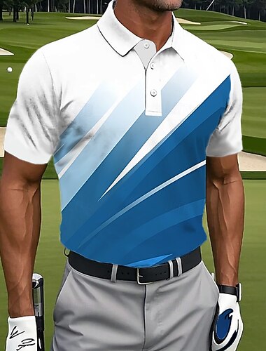  Męskie Abstrakcja Golf Koszulki sportowe polo Krótki rękaw Koszulki polo Koszule z kołnierzykiem Codzienny Athleisure Guziki Lato Wiosna Niebieski Czerwony Zielony