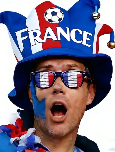  Fußball-Weltmeisterschaft 2026 Hut Kostüm Zylinder France Spanien Deutschland Ventilator Cosplay Erwachsene Unisex Maskerade Party Fußballspiel Fußballveranstaltung Verkleiden