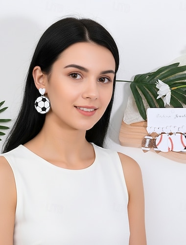  Verdensfotballkamp 2026 Øreringer Fotball Dagligdagstøy Voksne Unisex Avslappet Kamp Kle deg opp