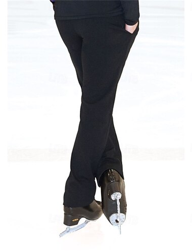  Kunstschaatsbroek Voor heren Schaatsen Kleding Onderlichaam Zwart Lapwerk Hoge Elasticiteit Opleiding Wedstrijd Kunstschaatskleding Klassiek Kristal / Bergkristal Schaatsen Kunstschaatsen