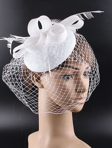  fascinators Stof Bruiloft Verjaardag Elegant Vintage leuke Style Met Veer Bloemen Helm Hoofddeksels