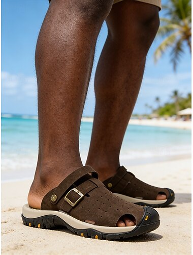  Herresandaler til strandferie, justerbare stropper, lette og komfortable, perfekte for turer langs kysten, feriesteder og uformelt sommerantrekk
