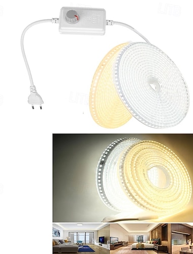  10m 15m 20m Tiras LED Flexibles 600-900-1200-1500-1800 LED Blanco Cálido Blanco Luces de cadena creativas Tiras de Luces LED Interior Creativo Al Aire Libre 220-240 V