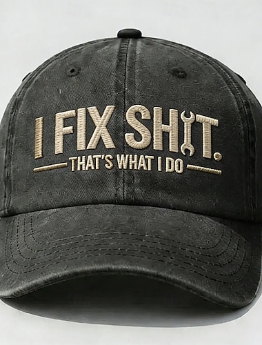  Casquette de baseball brodée « Je répare tout, c'est mon boulot », unisexe, style ouvrier, respirante et ajustable, idéale pour le travail en extérieur. Idée cadeau.