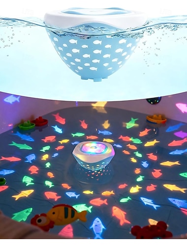  uima-allasvalot kylpyammeen kelluva valo värikkäillä kalakuvioilla kylpyhuoneleluihin, akvaarioihin, erilaisiin juhlakoristevaloihin (3 AAAA-paristolla, eivät sisälly toimitukseen)