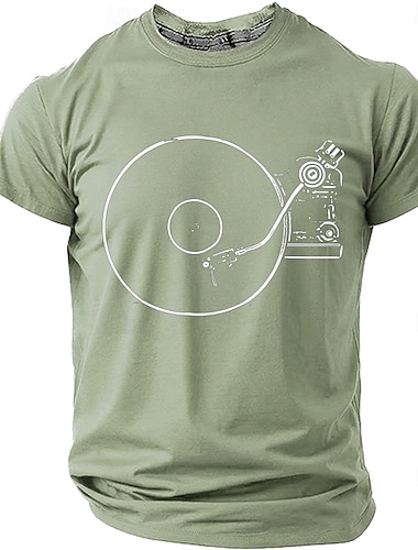  Herr Musik T-shirt Kortärmad T-shirt 3D-tryck Rund hals Skjorta Mode Dagligen Dagligen Gata Svart Grå Sommar Vår Kläder S M L XL XXL XXXL