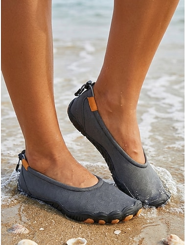  Zapatillas acuáticas azules de punta ancha para mujer: calzado acuático ligero de secado rápido, tipo descalzo, con suela antideslizante y diseño flexible de cinco dedos para nadar, ir a la playa,