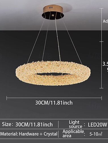  Moderne luxe ronde kroonluchter van roestvrij staal met kristallen LED-verlichting voor de woonkamer.