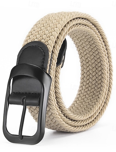 Herren Gürtel gewebte Zinklegierung Segeltuch Streetwear Zeitgenössisch Lässig Freizeit Einfarbig Schwarz 1 # Schwarz Täglich Heim Outdoor Streetwear Taillengürtel