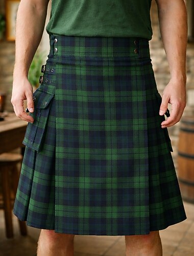  Punk & Gothique Médiéval Jupe Kilts Écossais Déguisement Homme Celtique Décontracté Quotidien Adulte Jupe