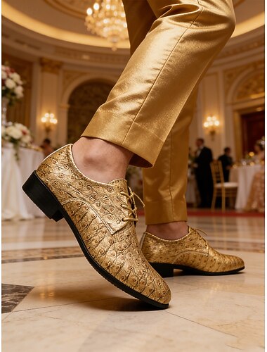  Chaussures classiques à lacets marron en similicuir pour homme, style haut de gamme pour les événements formels et les mariages.