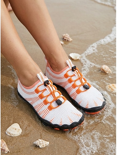  Chaussures aquatiques à séchage rapide pour femmes – chaussures de plage légères et respirantes avec lacets élastiques ajustables et semelle antidérapante, style pieds nus pour la plage, le surf, la