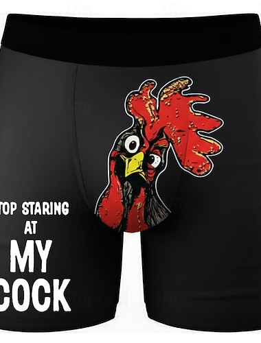  Voor heren Haan Kuiken Grappig jargon Rekbare boxershorts Zwembroek Boxer Zwemshorts Grappig Casual Huis Strandvakantie Elastische tailleband Vochtregulerend Ademend ondergoed Ontwerper Kleding