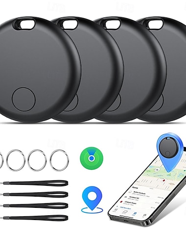  Confezione da 4 tag di localizzazione Bluetooth intelligenti, localizzatori di oggetti compatibili con l'app Apple Dov'è (solo iOS), localizzatori di tag di localizzazione per chiavi, bagagli, borse a