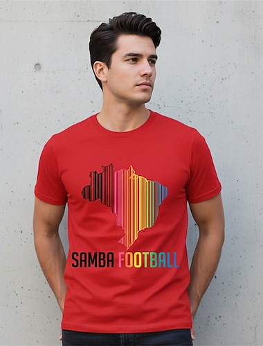  Partita mondiale di calcio 2026 T-shirt Abbigliamento sportivo Maglietta grafica Football americano Ispirato al Brasile Patriotico Corte Grafico per Unisex Adulti Stampa 3D  per Mascherata All'aperto