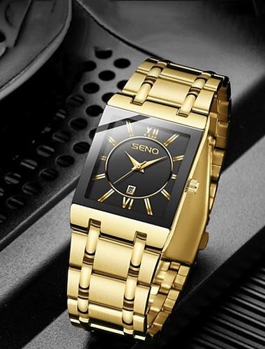  Herrenuhr, Edelstahlarmband, römische Ziffern, hochauflösendes großes Zifferblatt, Kalenderanzeige, Multifunktion, luxuriöse Herrenuhr, perfektes Geschenk für Geburtstage von Freunden und