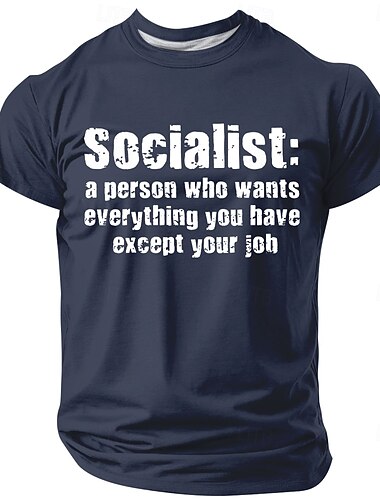  Lustiges politisches Herren-T-Shirt mit dem Aufdruck „Sozialist Definition“, konservativer, antisozialistischer Grafikprint, marineblau, Used-Look, patriotisches Geschenk, Größen S-5XL