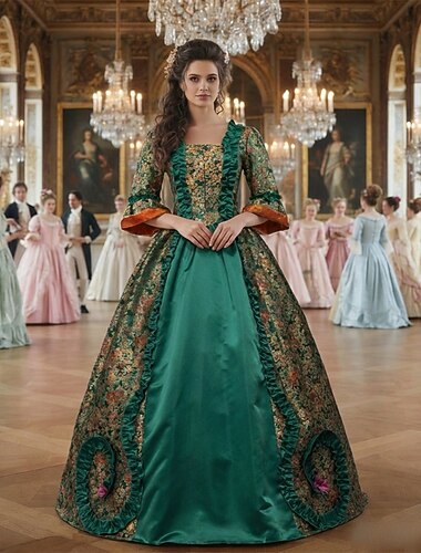  Rococó Victoriano Vestido vintage Corte Cenicienta Vestido de fiesta de graduación María Antonietta Disfraz Mujer Real Mascarada Carnaval Fiesta Víspera de Todos los Santos Adulto Vestido