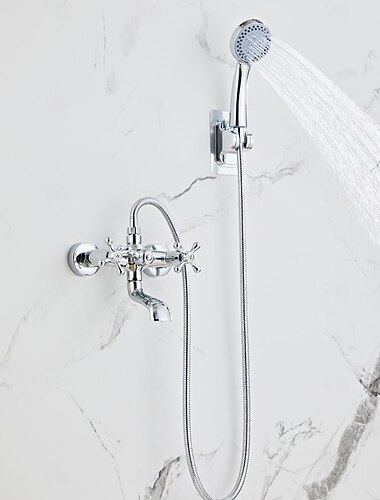  krómozott karmos lábú kádcsaptelep fali kádtöltő kézi zuhany