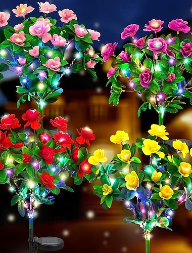  led napelemes viráglámpák rododendron kültéri szimulált viráglámpa led művirágos padlóbetétes lámpa kerti és udvari díszlámpák ünnepi parti díszlámpák