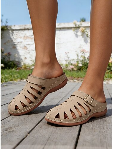  Dames muiltjes met uitsparing – comfortabele zomerklompjes met gesp voor in de tuin, op vakantie of casual gelegenheden. &dagelijkse kleding