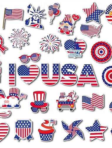  Sett med kjøleskapsmagneter for uavhengighetsdagen, personlige myke magneter, dekorative magneter for høytider, bildørkarm, festdekorasjoner