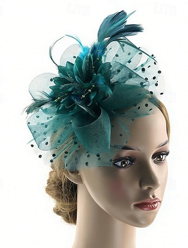  fascinators Fjær Bryllup Bursdag Elegant Årgang søt stil Med Fjær Hodeplagg Hodeplagg