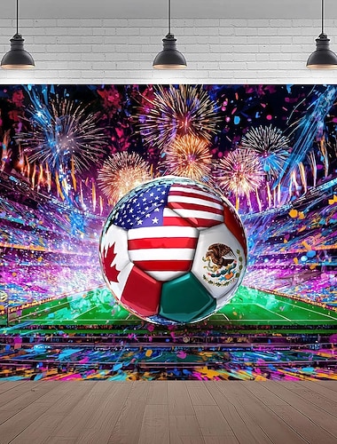  Hintergrundbanner mit Fußball- und Rugbymotiven für Sportwettkämpfe, Geburtstagsfeiern und Bühnendekoration