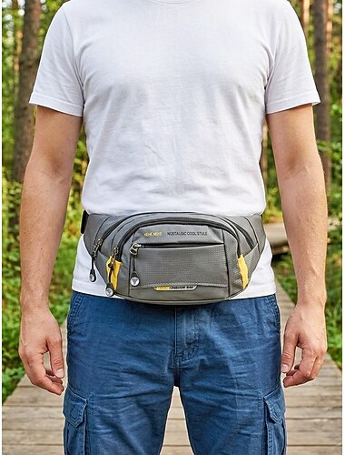  Heren heuptas van nylon, een veelkleurige heuptas met grote capaciteit en meerdere vakken, een verstelbare riem en een crossbody schoudertas voor dagelijks gebruik, wandelen, buitensporten en reizen.
