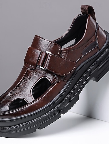  Scarpe casual da uomo marroni con cinturino con fibbia e intaglio, comode calzature da passeggio per l'uso quotidiano, viaggi, guida, ufficio, abbigliamento business casual, outfit per il fine settimana e stile elegante da gentiluomo