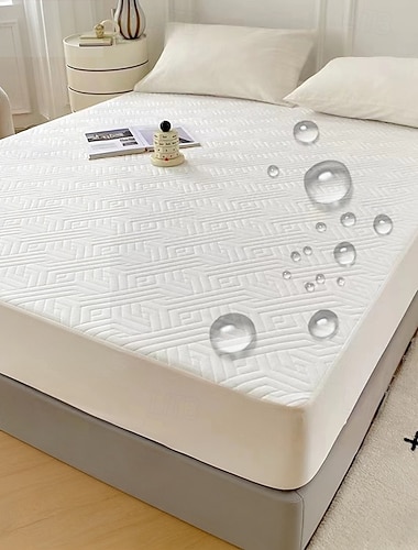  Vanntett madrassbeskytter sengeunderlag mot støvmidd, vattert, fortykket madrasstrekk til sprinkelseng og seng