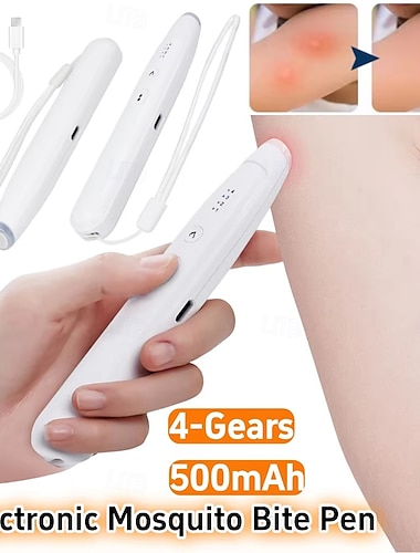  Infrarød pulserende kløestillende penn for myggstikk, egnet for barn og voksne, bærbar utendørs varmepinne med beroligende egenskaper, elektrisk kløestillende enhet