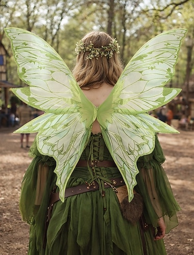  Médiéval Renaissance Chic Ailes Fée Papillon Déguisement Femmes Fantaisie Halloween Carnaval Foire de la Renaissance Festival Enfant Adulte Ailes Toutes saisons