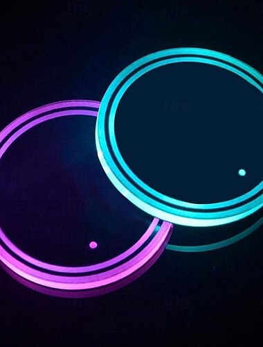  LED světla do držáku na nápoje do auta, vodotěsná 7barevná měnící se podložka do auta s USB nabíjením, podložka do držáku na nápoje do auta, příslušenství pro osvětlení interiéru auta, univerzální pro