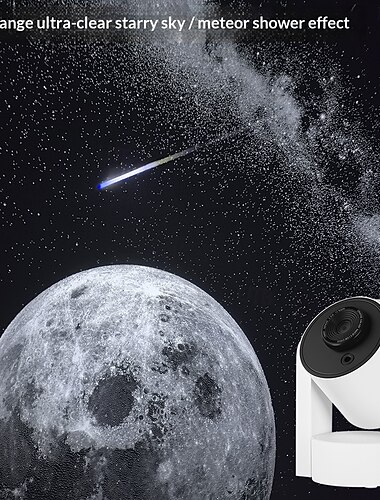  Bluetooth sterrenhemelprojector met meteoren- en witte ruis-effect en melkwegprojectie.