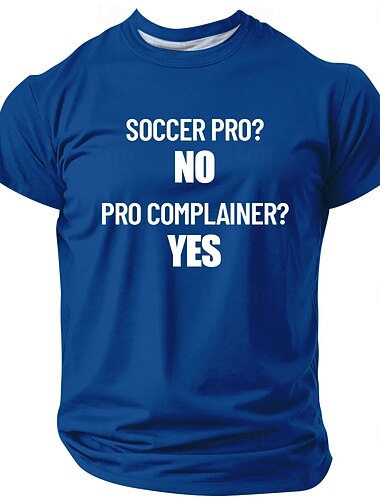  Coppa del Mondo di calcio 2026 calcio maschile pro no pro lamentoso sì divertente sarcastico tifoso sportivo blu royal maglietta grafica manica corta girocollo regalo giorno della partita