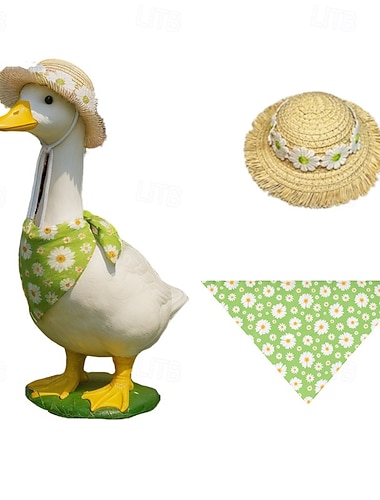  Roupa para ganso de jardim, ideal para estátua de ganso de concreto de 58 a 63 cm (23 a 25 polegadas), acessório decorativo para jardim na primavera e no verão. Apenas a roupa, o ganso não está