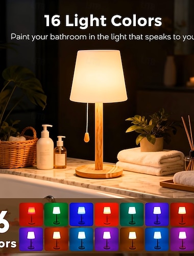  Lampe de table rechargeable USB avec télécommande, 16 couleurs, style nordique, idéale comme lampe de chevet, veilleuse d'ambiance, décoration pour les fêtes, café, bar ou comptoir.