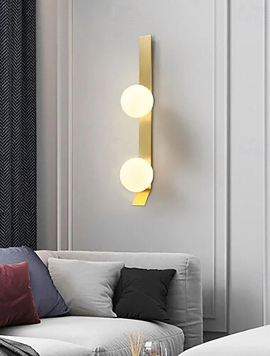  moderna lampada da parete a led in vetro dorato con sfera, lampada da interno, applique, corridoio, corridoio, camera da letto, cucina, luci decorative rotonde, stanza