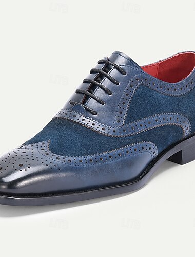  Chaussures brogues pour hommes en cuir véritable – cuir de vachette de première qualité, bout golf, style élégant et classique, chaussures habillées confortables pour hommes, idéales pour les mariages, les fêtes, le bureau et les événements formels.