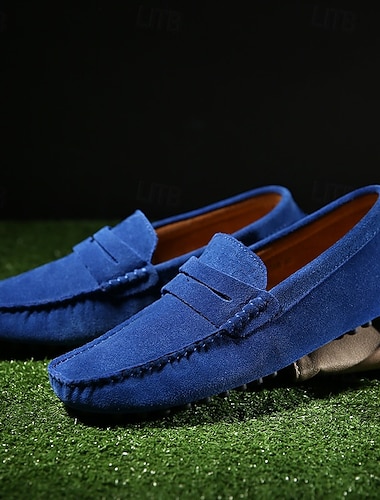  Miesten Vintage Vapaa-aika Päivittäin Mokkanahka Mukava Hengittävä Loaferit Vaalean keltainen Tumman harmaa Viini Kesä Kevät Syksy