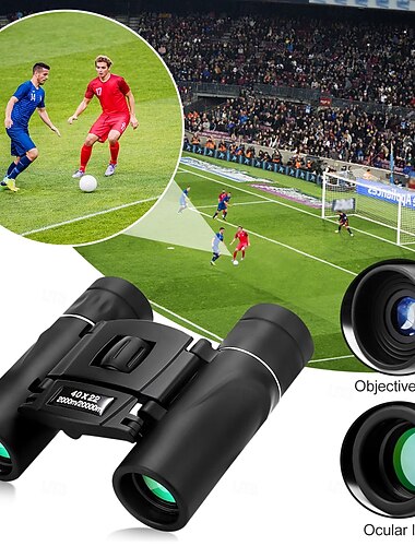  Jumelles compactes 40x22 pour adultes et enfants, jumelles de poche HD haute puissance avec lentilles FMC à prisme BAK4, jumelles pliables étanches idéales pour l'observation des oiseaux, les
